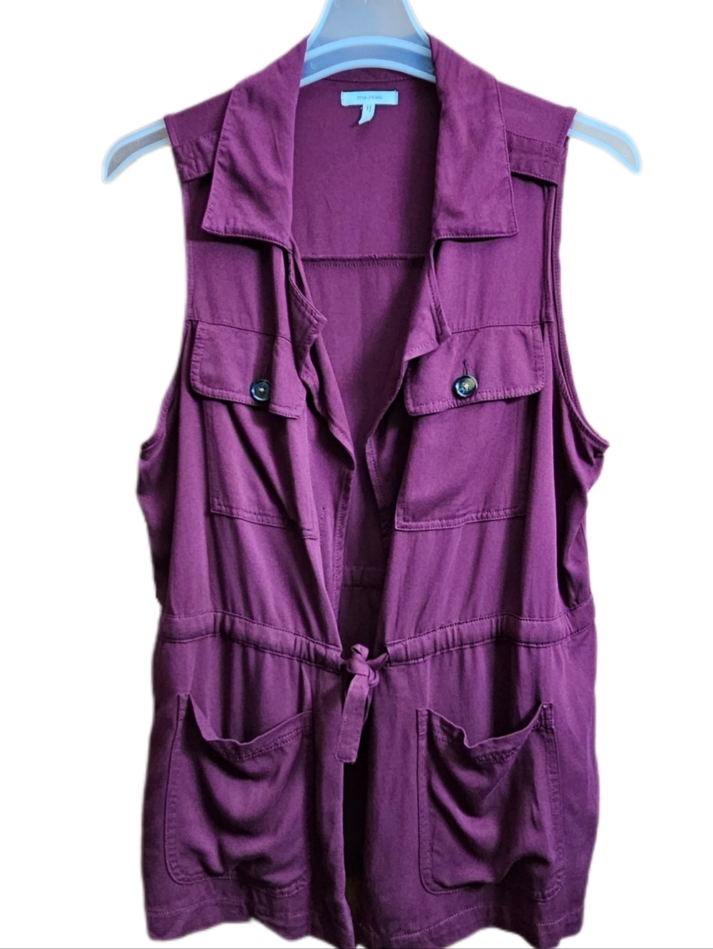 Maurices womens burgundy wine sleeveless vest jacket burgundy wine
